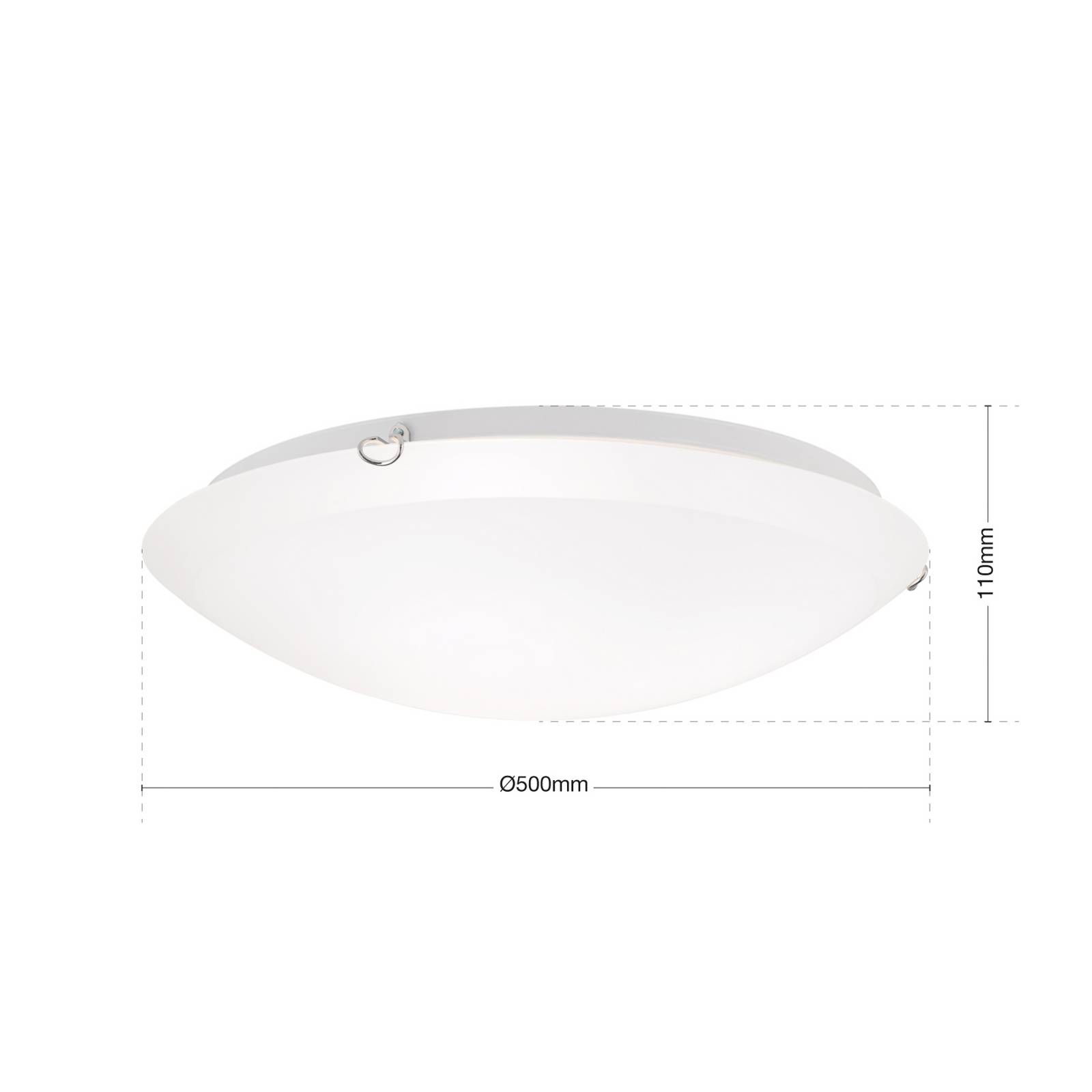 Lampa sufitowa Agada, szkło opalowe, chrom, 50 cm