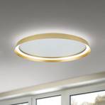 LED stropní svítidlo Manta, Ø 60 cm, zlatá barva, hliník, nahoru/dolů