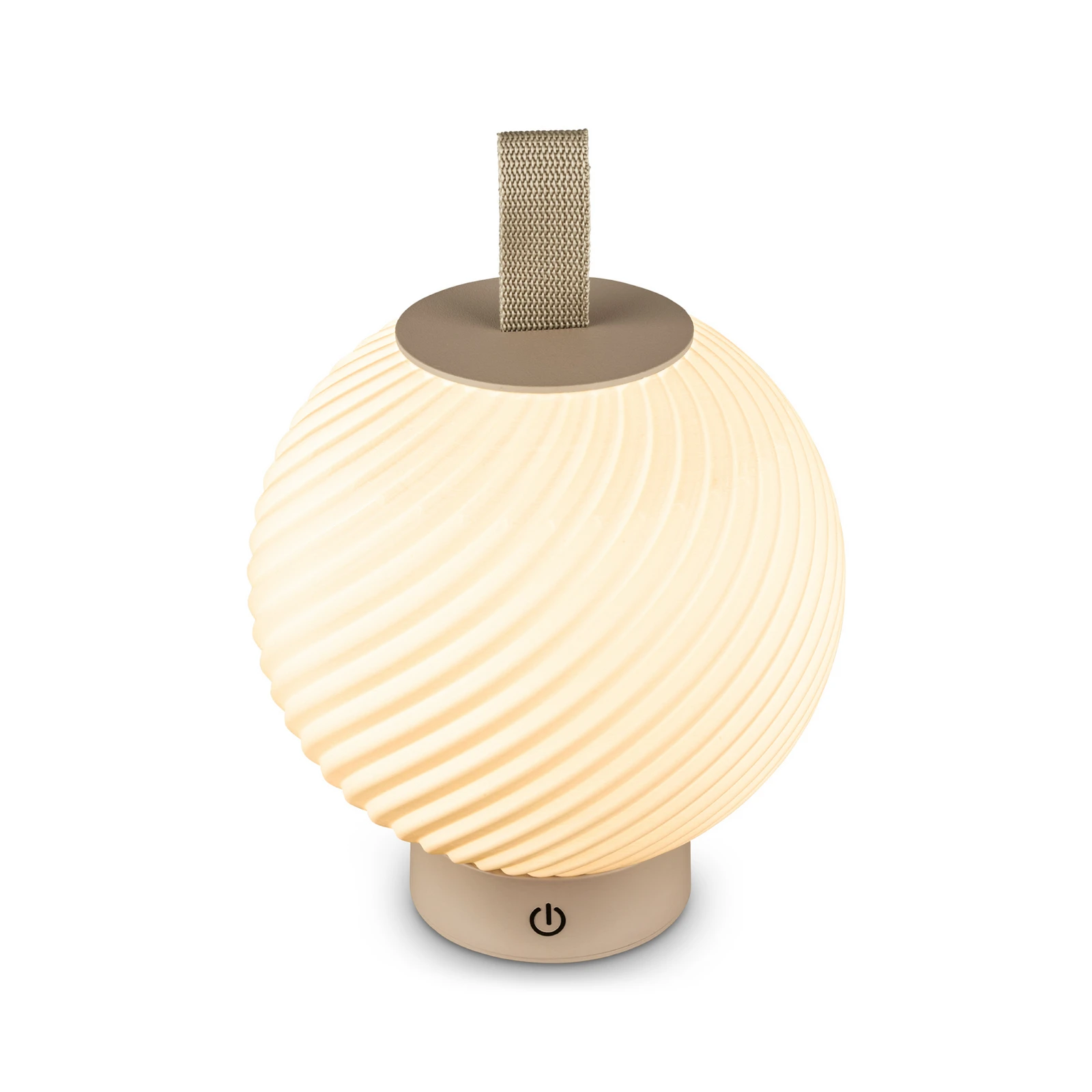 LED-Akku-Tischlampe Brilo unplugged Globe, beige/weiß IP44