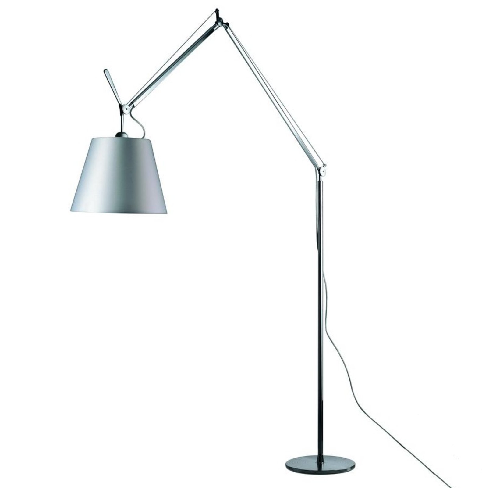 Tolomeo Mega Floor Lamp with Dimmer ø320 Grey Satin/Black - Artemide