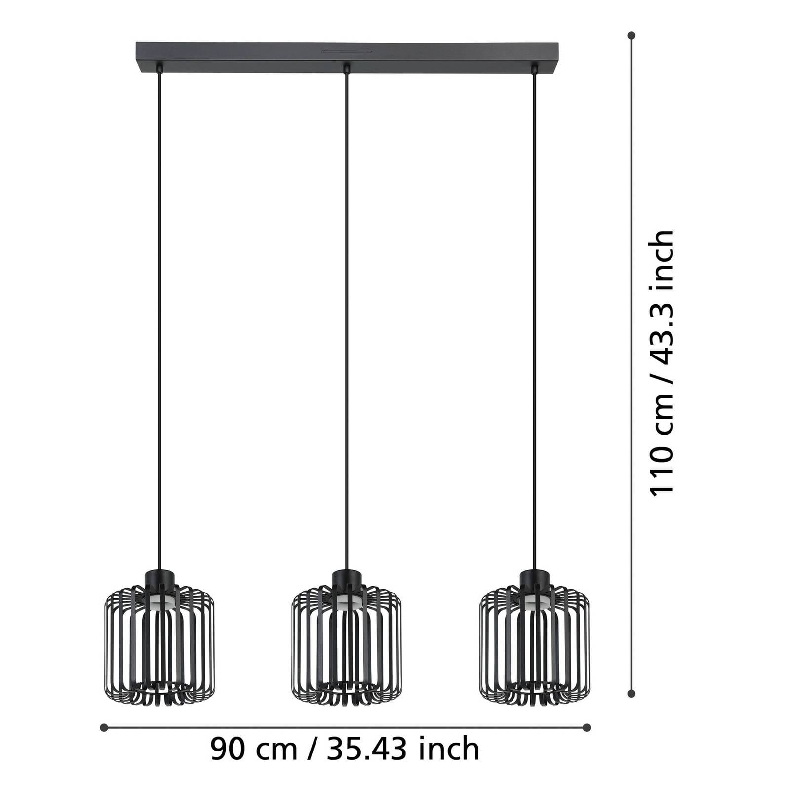  Eglo Eglo Connect Lampa Wisząca Led Ginestrone-z, 3-punktowa, Czarna 