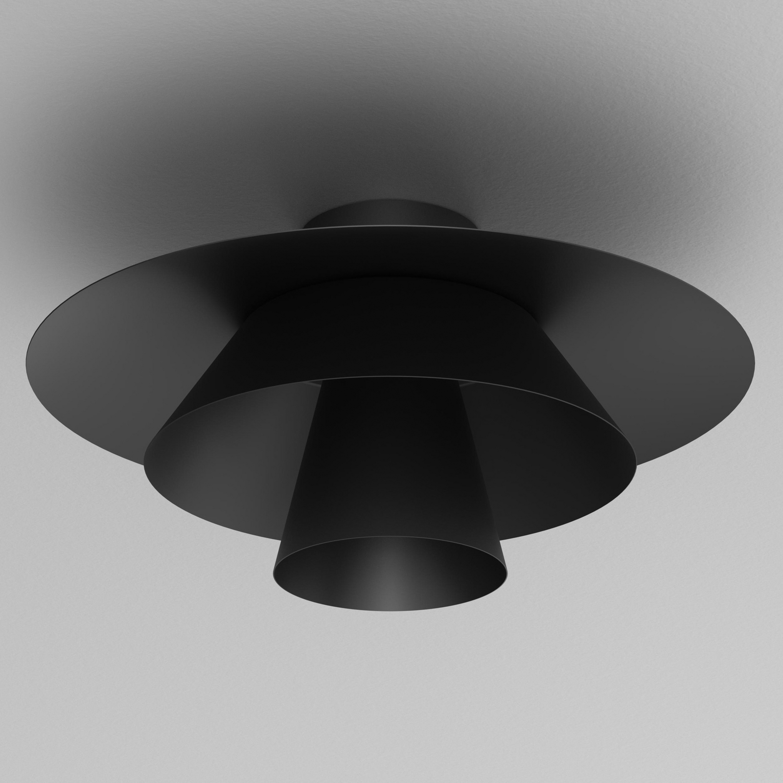 Lampa sufitowa Plato, czarna, metal, Ø 38 cm, E27
