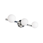 Sienas lampa „Alfio“, platums 50 cm, hromēts metāls/stikls, IP44, 3 spuldzes