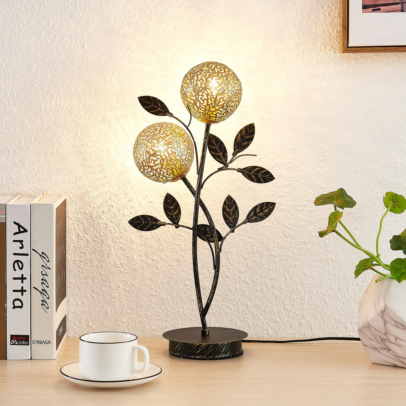 Lucande Evory tafellamp, 2-lamps