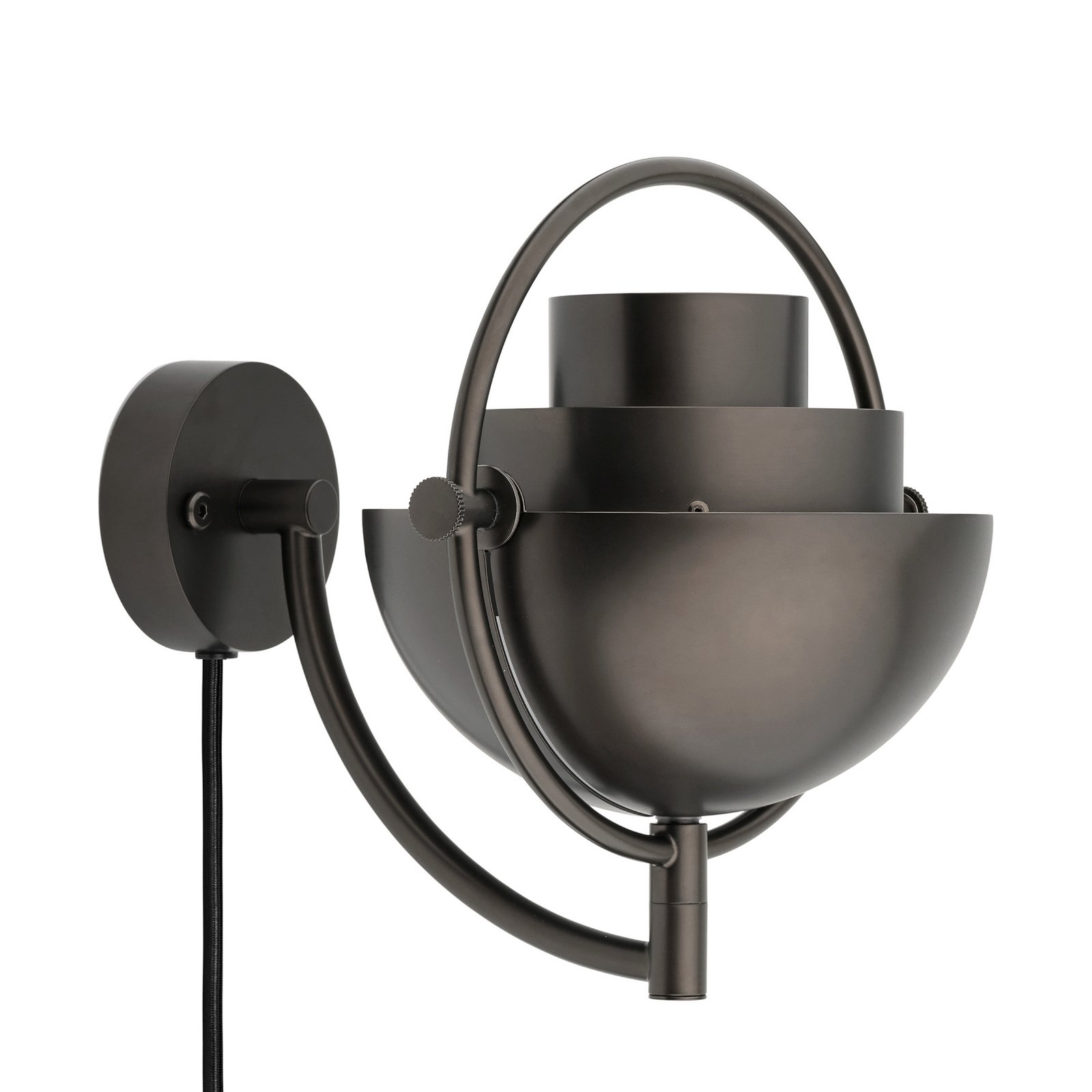 Aplique de pared Gubi Multi-Lite, negro-latón, metal