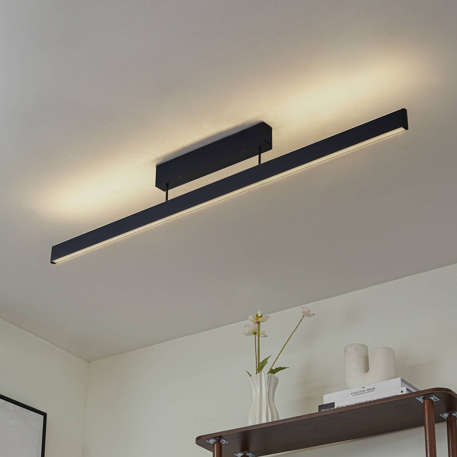 Lucande lampa sufitowa LED Mylosh, czarny, CCT, Tuya