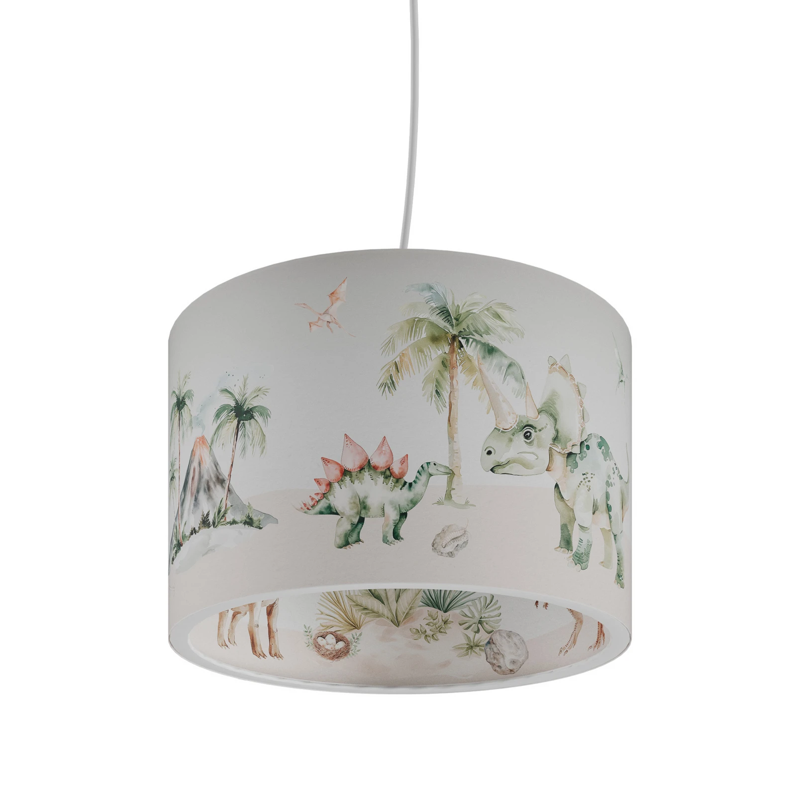 Jurski viseći luster, bijela/višebojna, Ø 38 cm, plastika