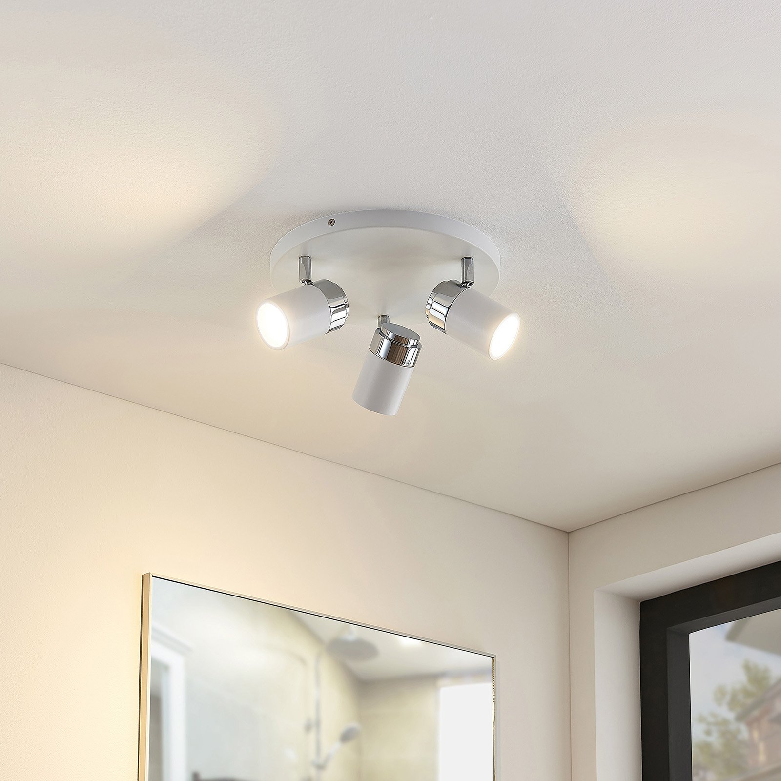 Kardo 3 Ceiling Lamp White/Chrome - Lindby