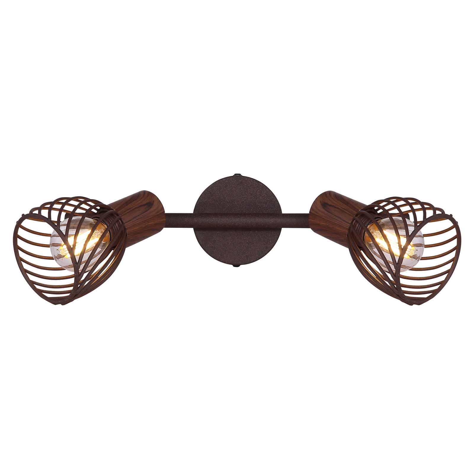 Isabelle ceiling light, rustcoloured, twobulb Lights.co.uk