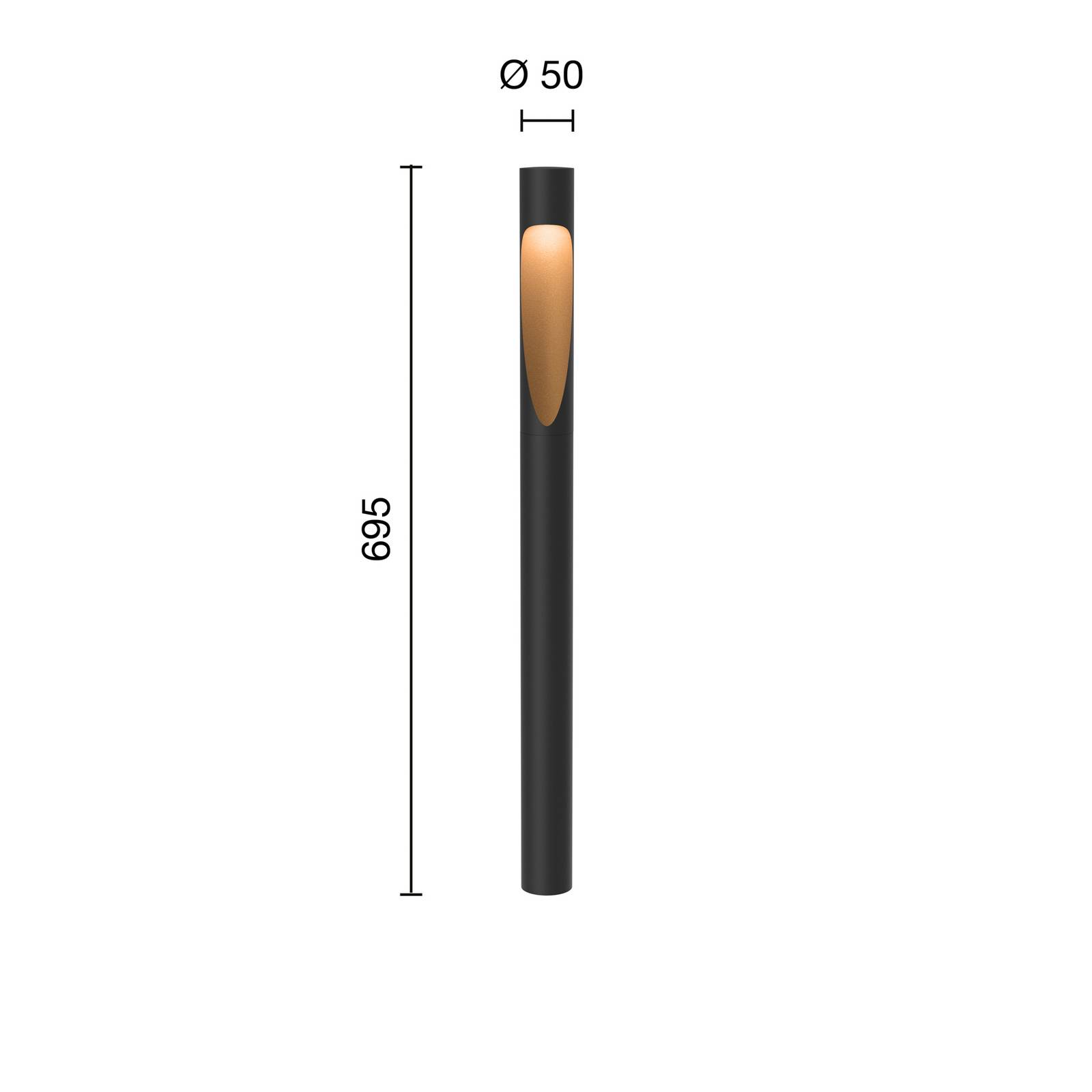 Louis Poulsen słupek oświetleniowy 827 70cm czarny lampa ziemna 24V