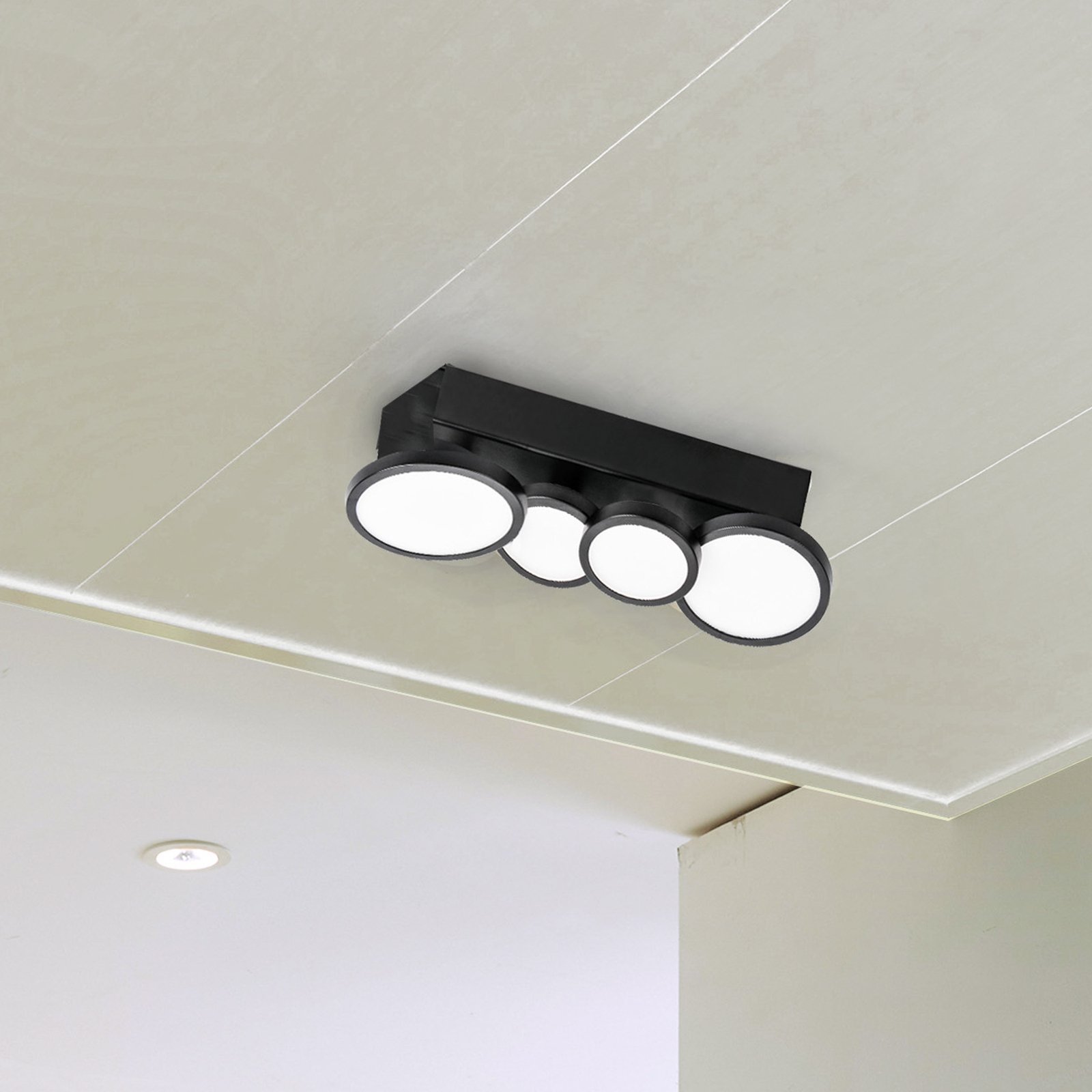 LIGHTME Aqua LED ceiling light GU10 4-bulb black