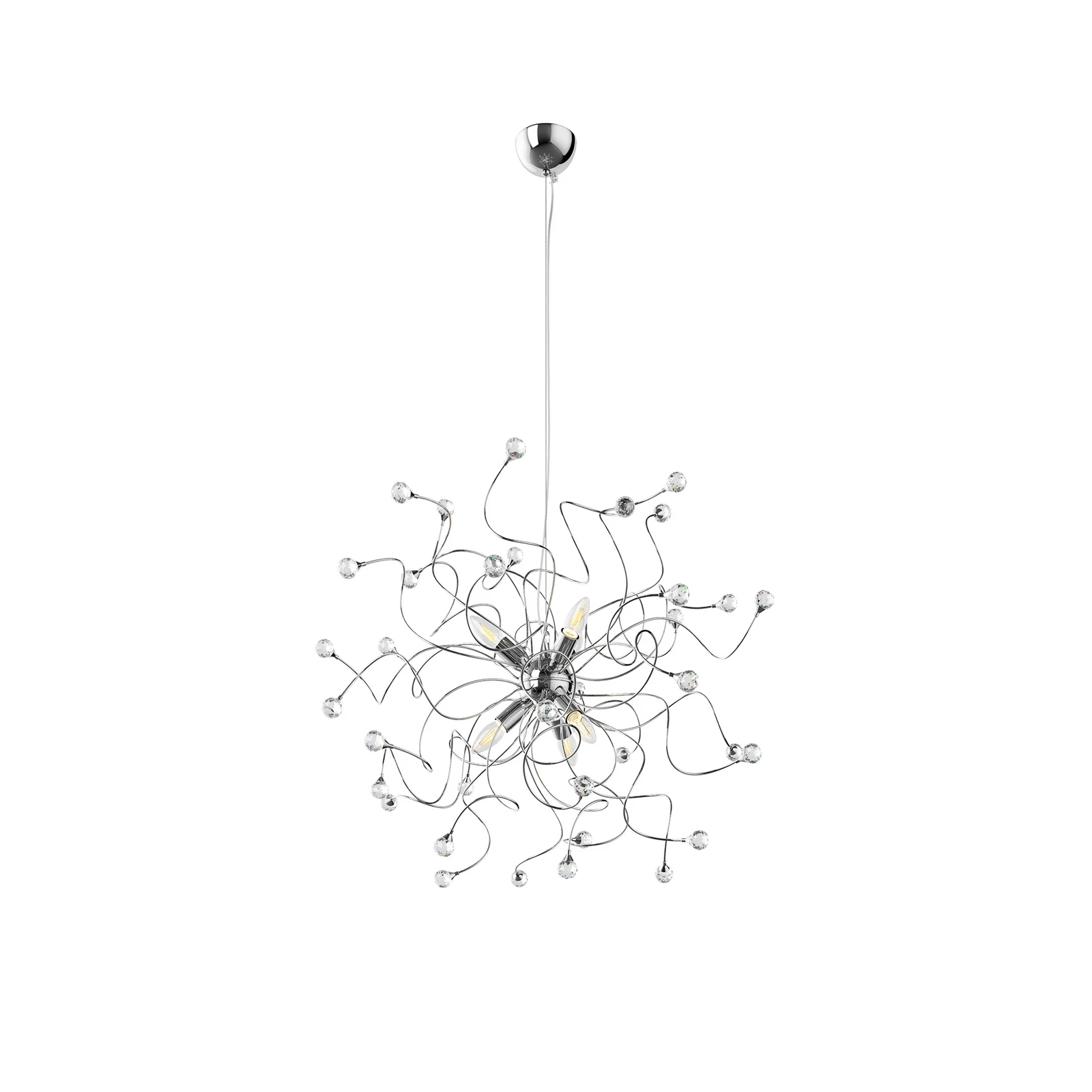 Hängeleuchte Trilly in Chrom mit Kristallen