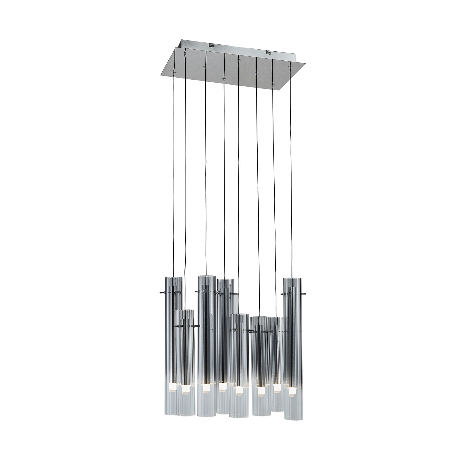 Lucande LED φωτιστικό οροφής Korvitha, 8-light, γκρι, γυαλί