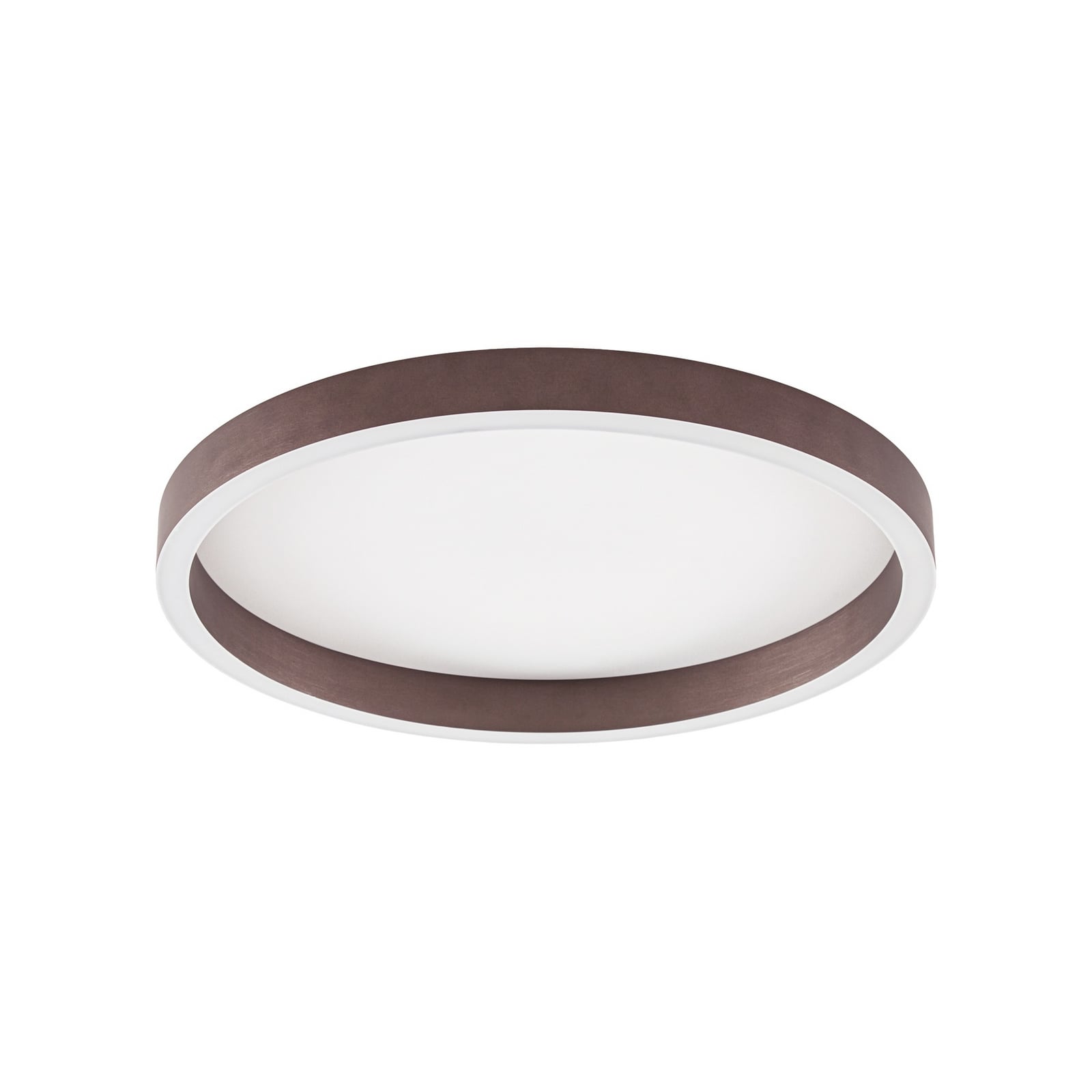 Candeeiro de teto LED Lucande Rotundo, Ø 40 cm, castanha, regulável Candeeiro de teto LED Lucande Rotundo, Ø 40 cm, castanha, regulável