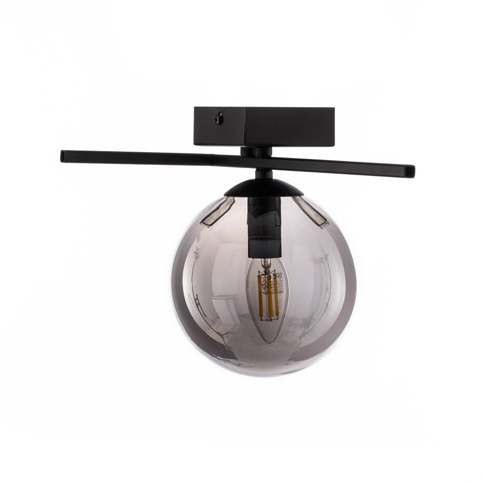Lampa sufitowa Imago 1G, 1-punktowa, czarna/grafitowa