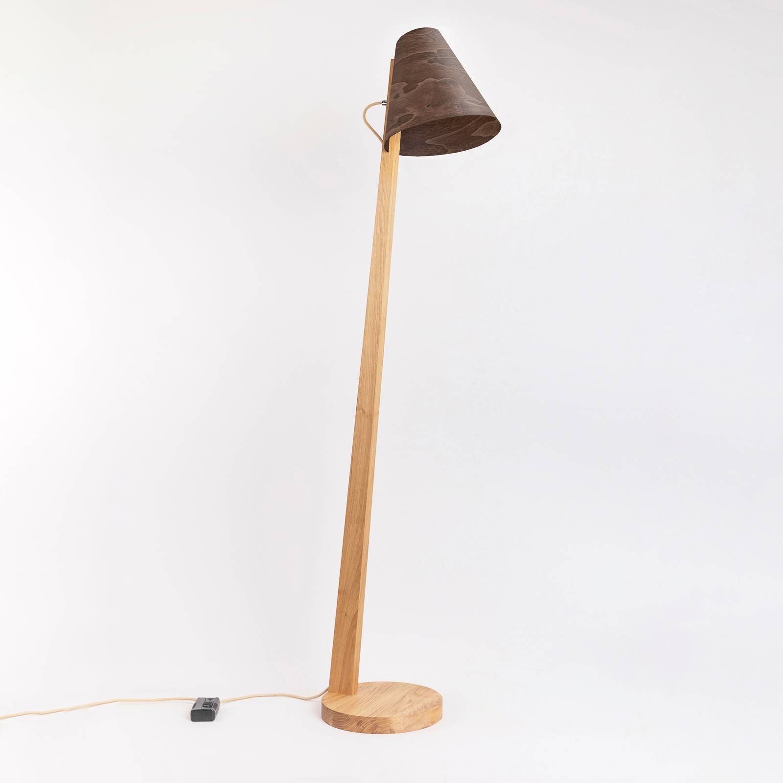Levně ALMUT 1411 stojací lampa oblá Ø30cm ořech