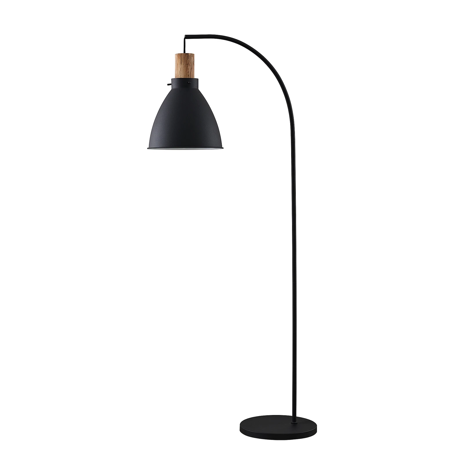 Lindby lampadar Trebale, negru, lemn, 154 cm, E27
