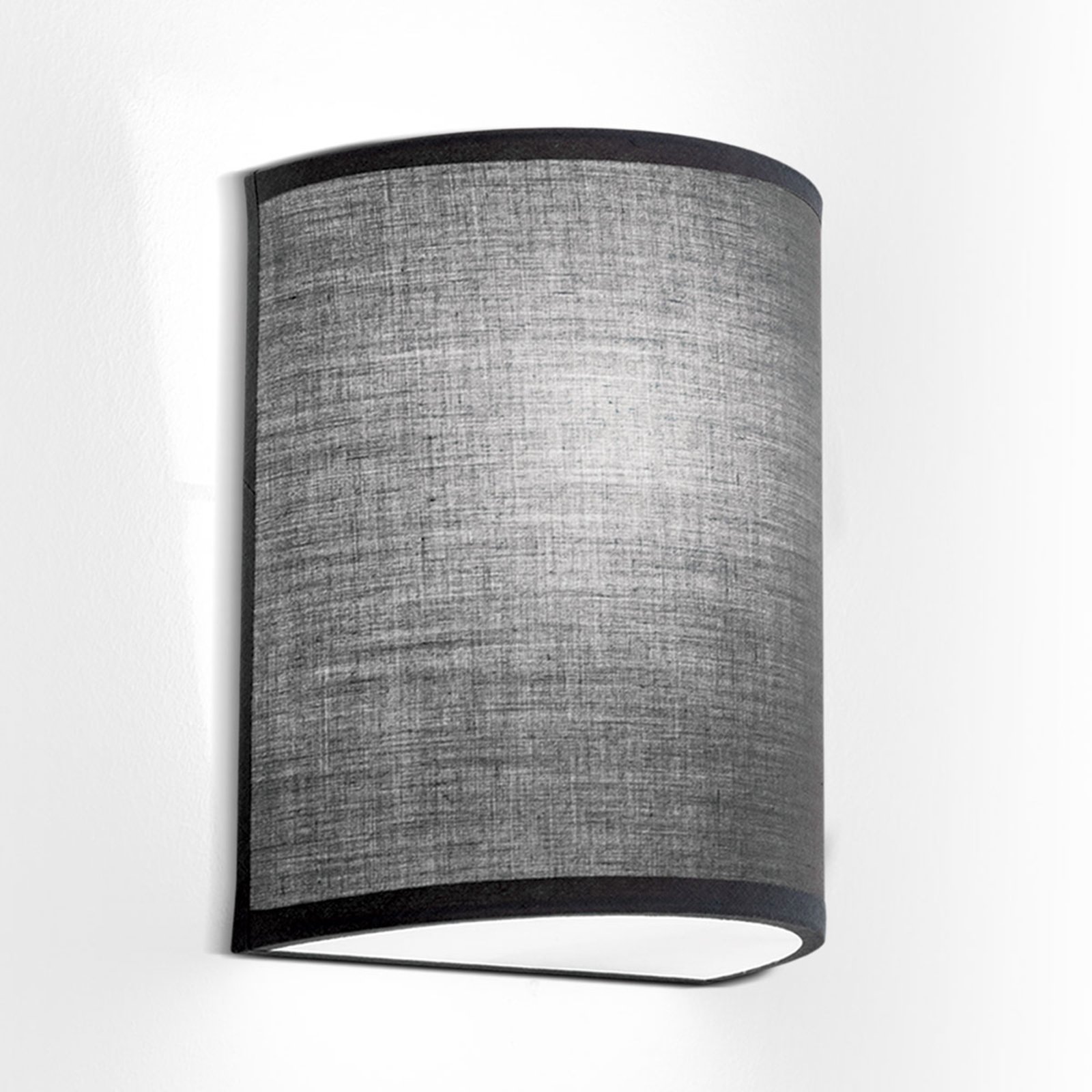 Ufo wall light with a grey linen lampshade