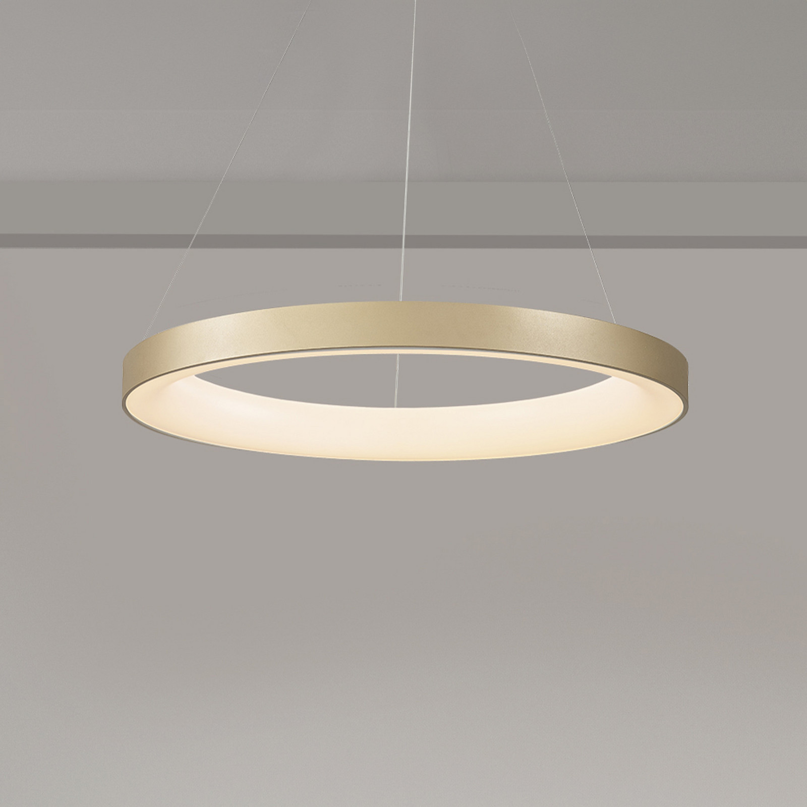 Mantra Iluminación Niseko II Smart LED viseća svjetiljka, Ø 50 cm, zlatne boje, CCT - Dnevni boravak/blagovaonica - Moderan - zlato - Aluminij