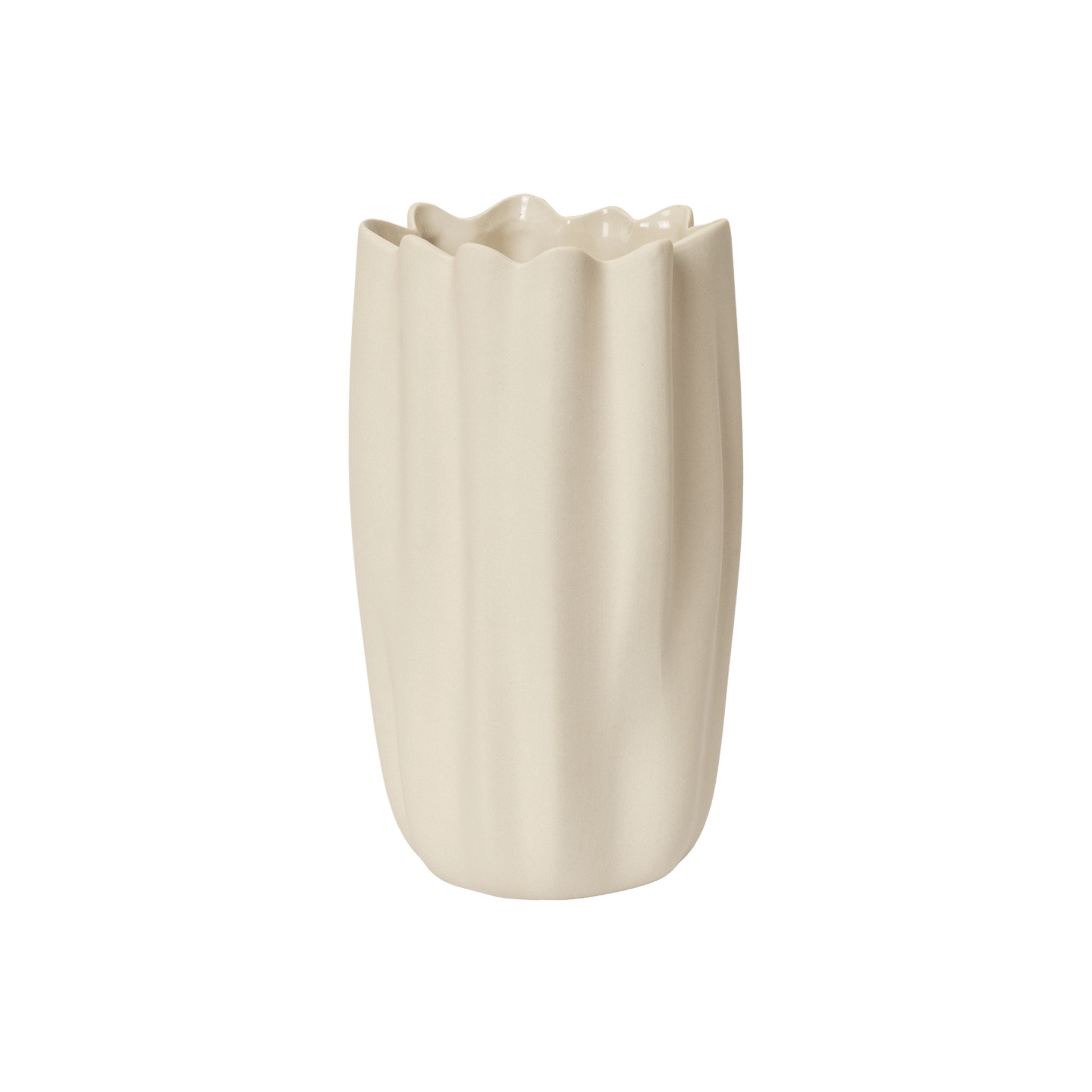 Vaso Nium, bianco, altezza 23 cm, gres - ferm LIVING