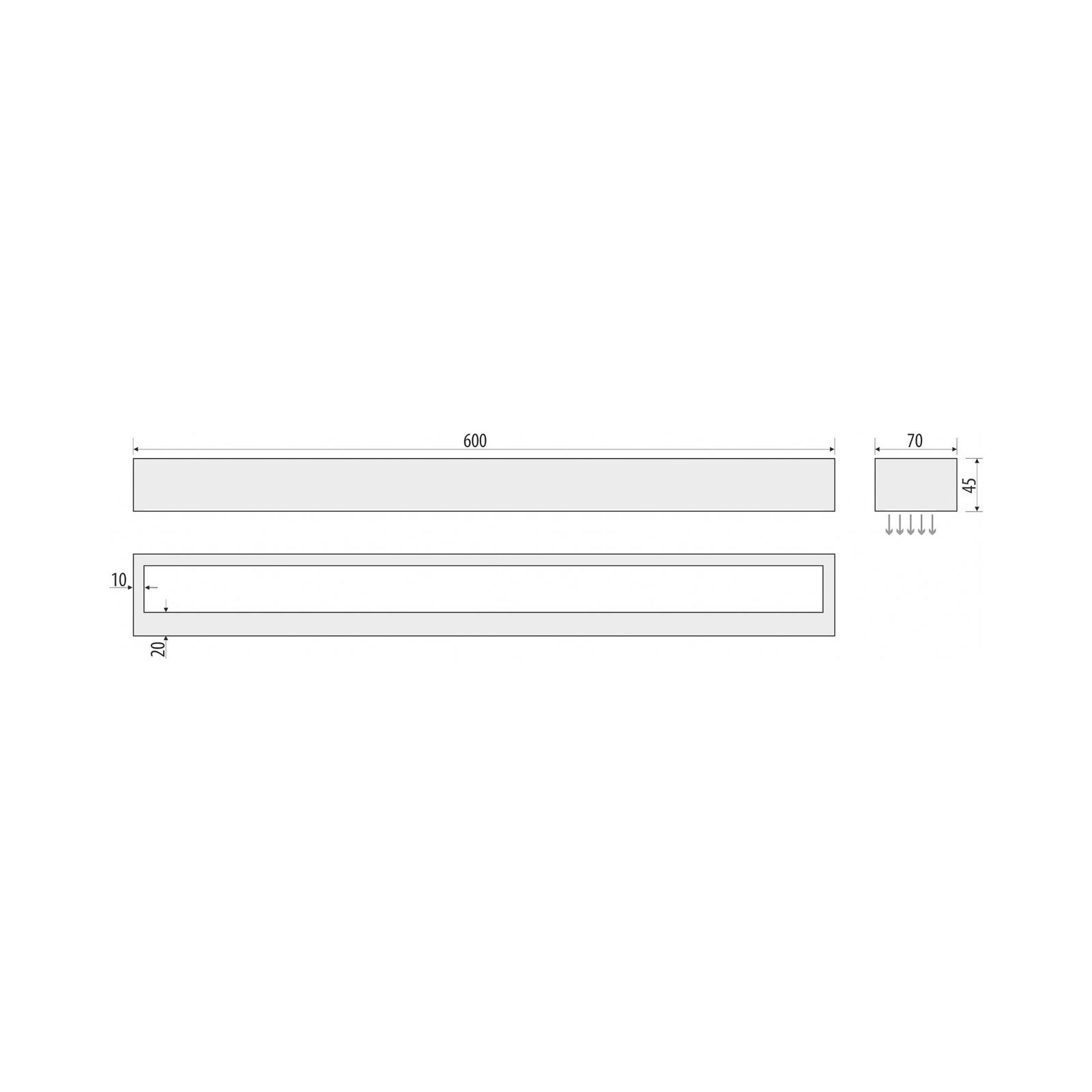 MCJ Vola LED badrumsvägglampa IP44 svart 4.000 K bredd 60 cm