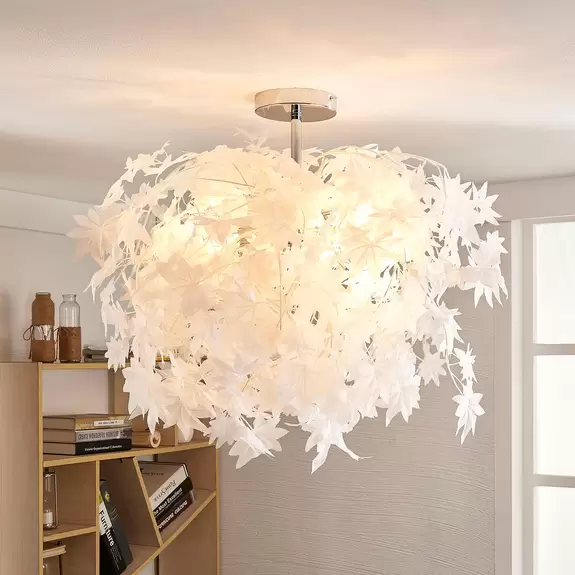 Lampenwelt Deckenlampe Maple mit Blättern, 70 cm