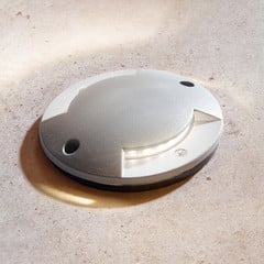 Lindby LED põrandavalgusti Nandita, Ø 10 cm, hõbedane, IP65