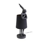 KARE Animal Rabbit galda lampa, melns tekstils, augstums 50 cm