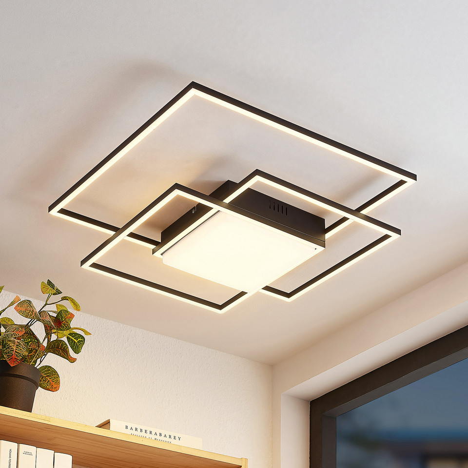 Lindby Nelinka LED Plafond, svart från Lindby