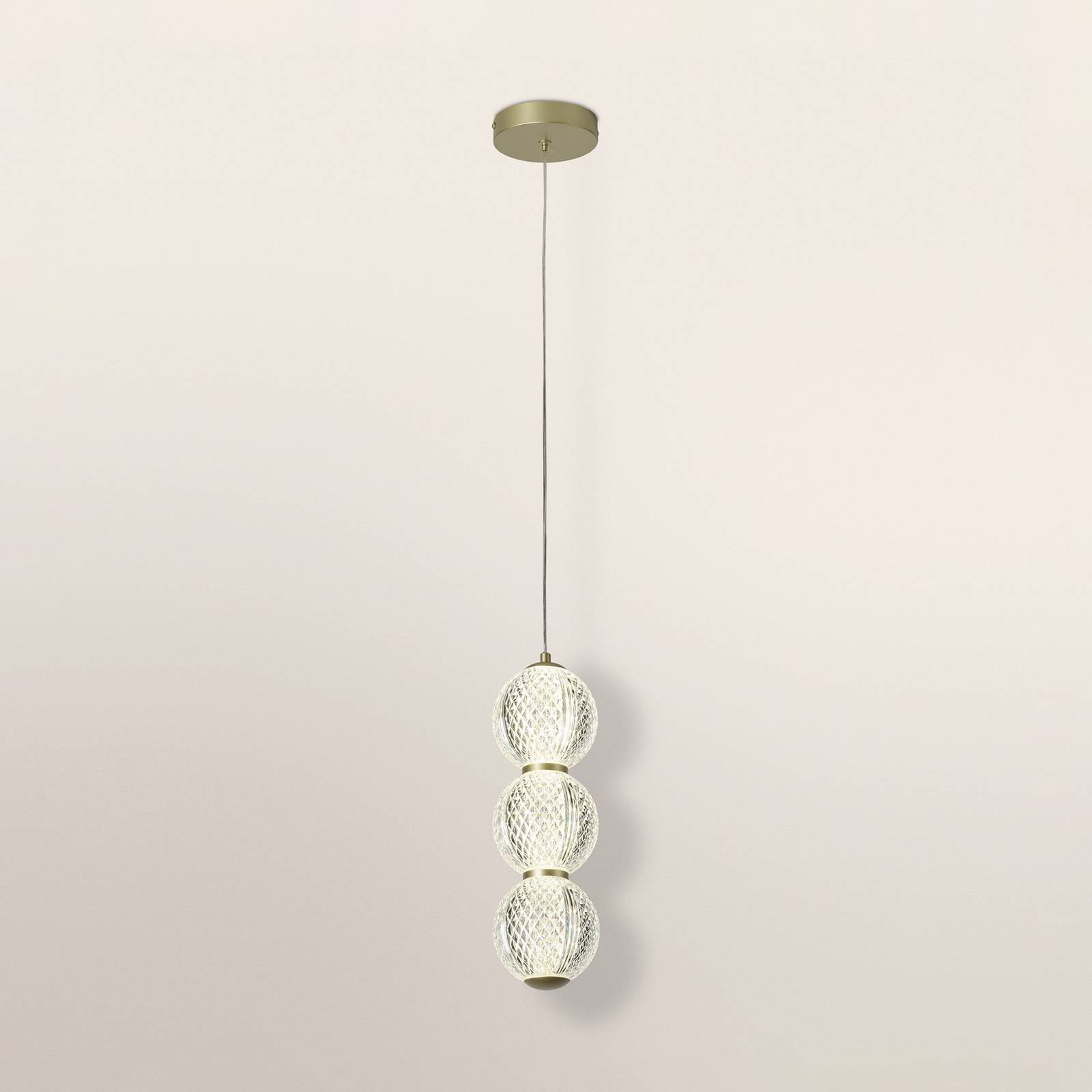 Żyrandol LED OSRAM Decor Xstal, w kolorze mosiądzu, Ø 12 cm