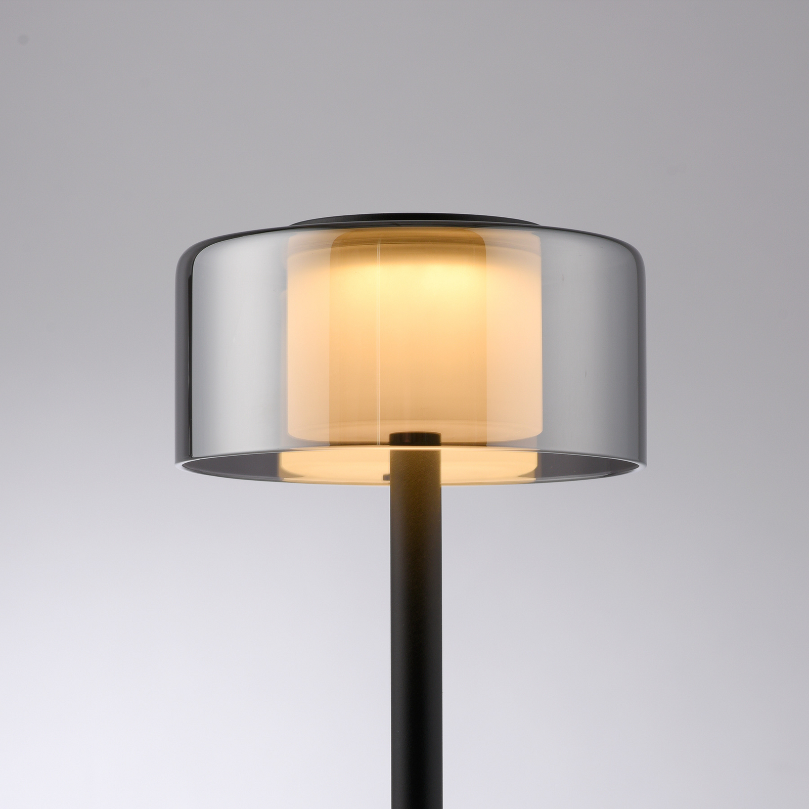 Lampa stołowa LED na akumulator RIKA, czarna, 33 cm, metal/szkło, regulacja