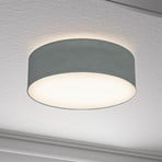 Plafondlamp Litora, grijs, Ø 30 cm, textiel, E27