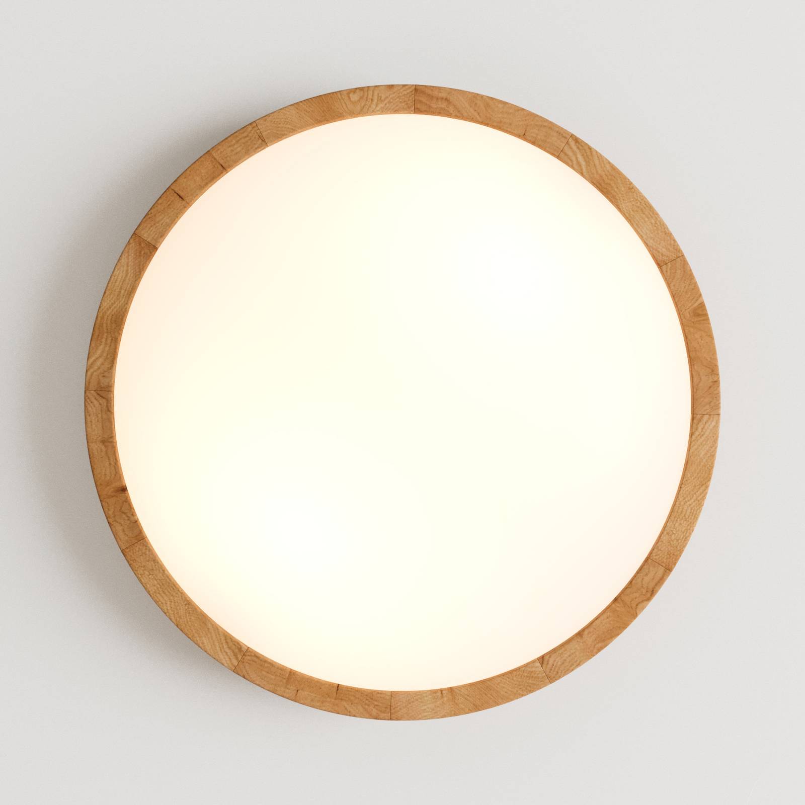 Envostar Lampa sufitowa Kris, Ø 37 cm, drewno dębowe naturalne