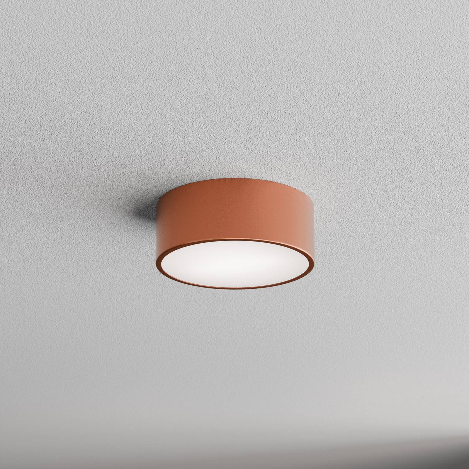 Lampa sufitowa Cleo 200, miedź, czujnik, IP54, Ø 20 cm, metal