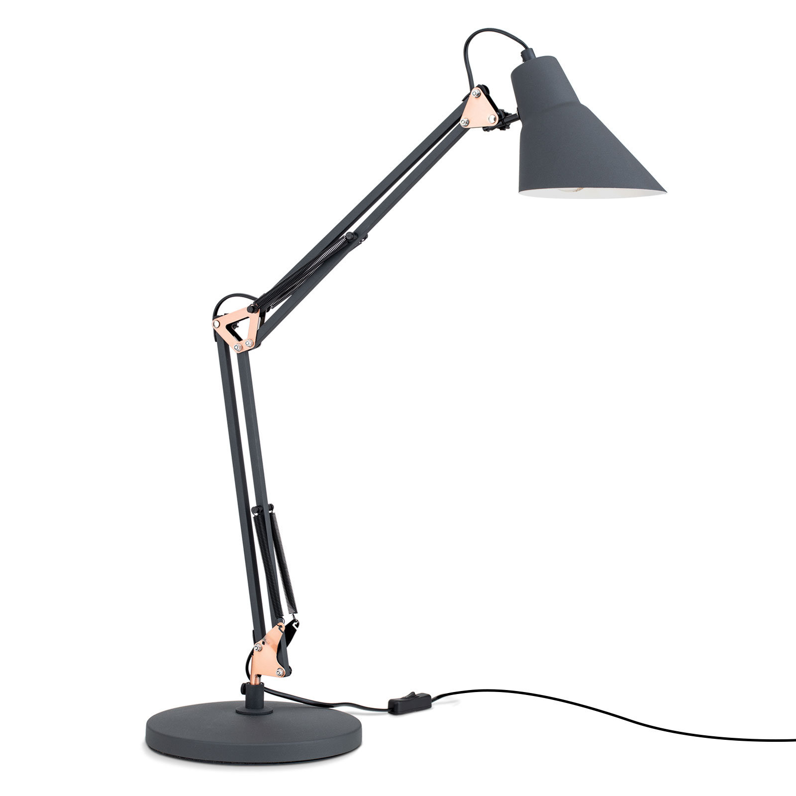 Bachelor table lamp, adjustable in three ways