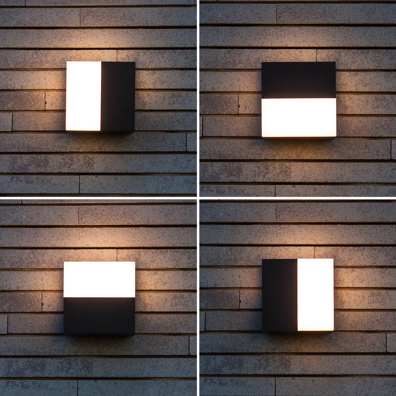 LED-Außenwandleuchte DOMINO, dunkelgrau, 14 x 14 cm, IP65