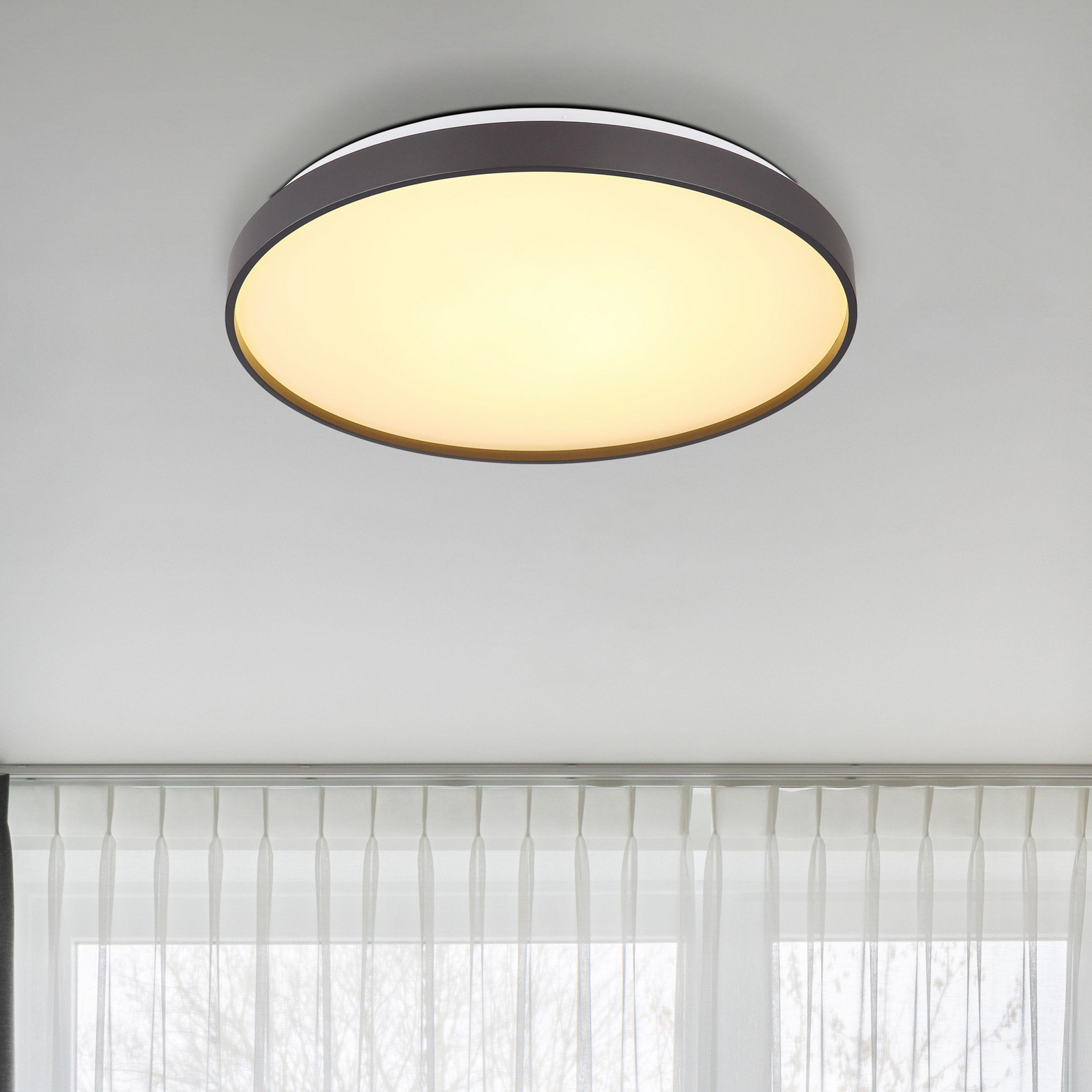 Globo Plafonieră Eclypse LED antracit Ø 48 cm acrilic/metal - Camera de zi / sufragerie - modern - antracit alb opal