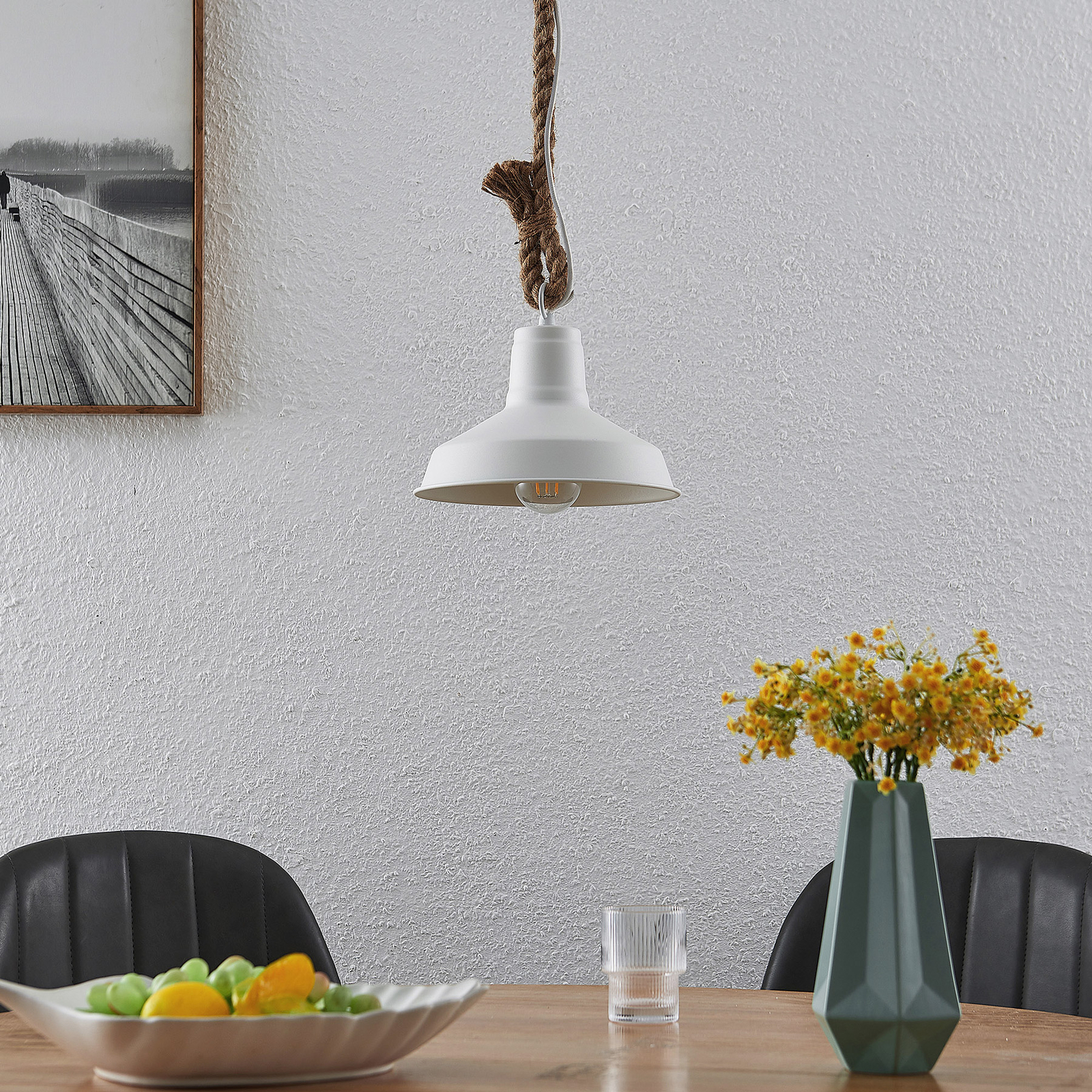 Lindby Calliora Pendellampe mit Seil, einflammig