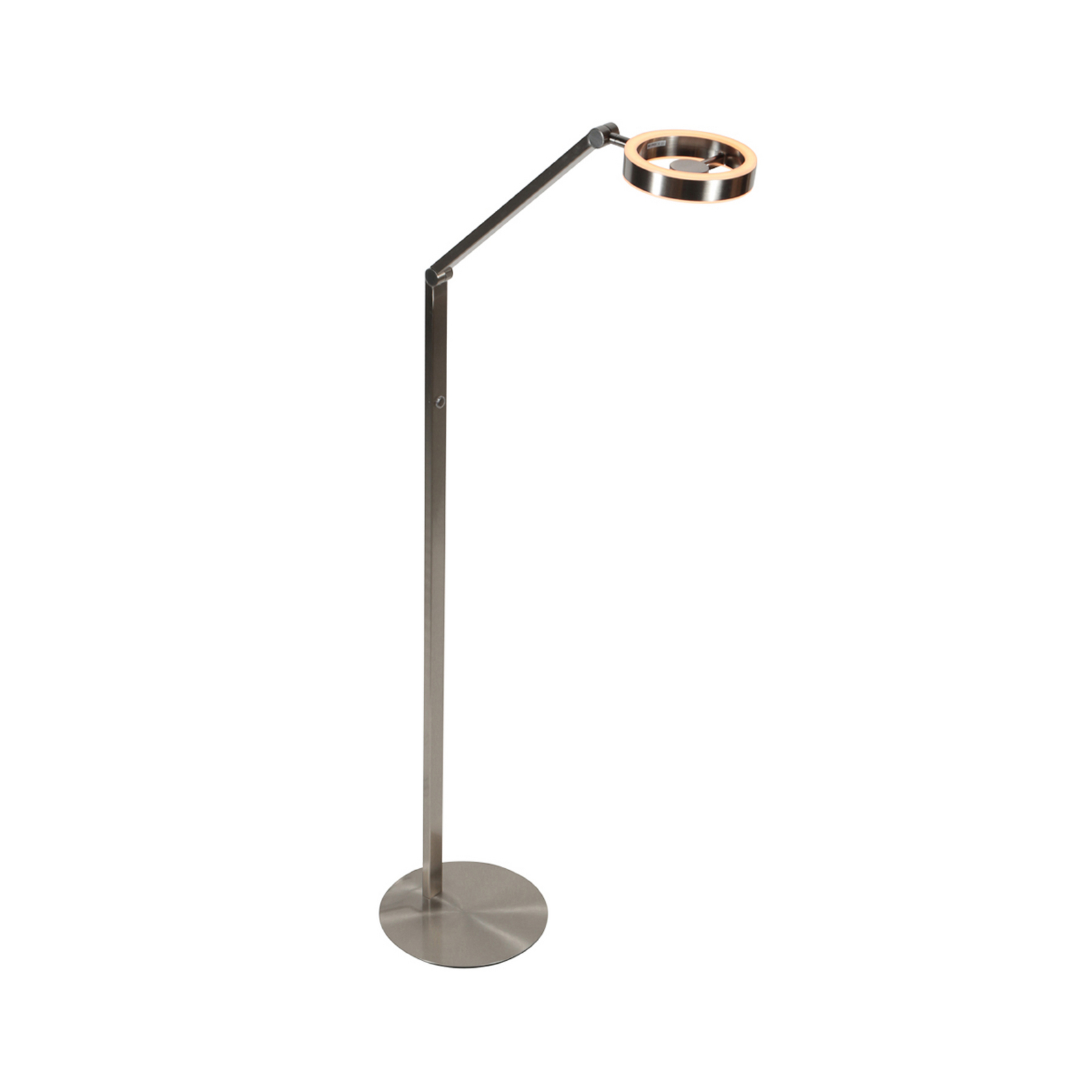 LED vloerlamp Ringlux staalkleurig, metaal, 2.700 K, dimbaar