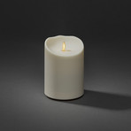 LED candle IP44 cream white melted