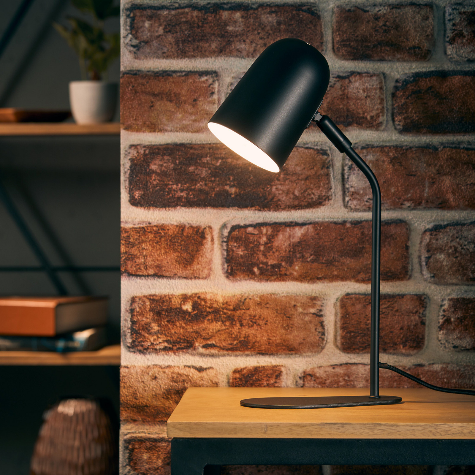 Brilliant Lampă de masă Tong negru înălțime 38 cm metal - Camera de zi / sufragerie - modern - negru alb