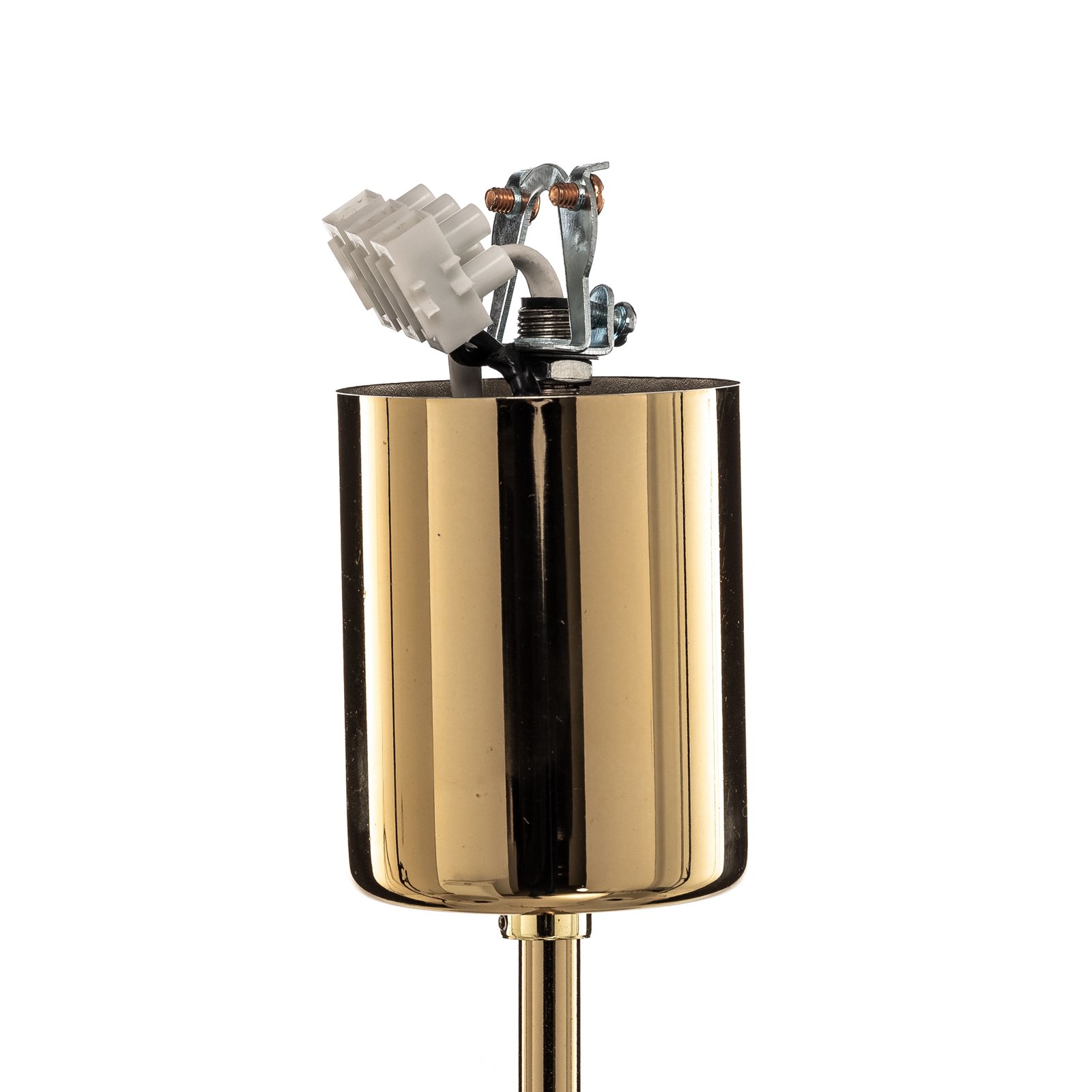 Polo chandelier, 3-bulb, beige/dark brass