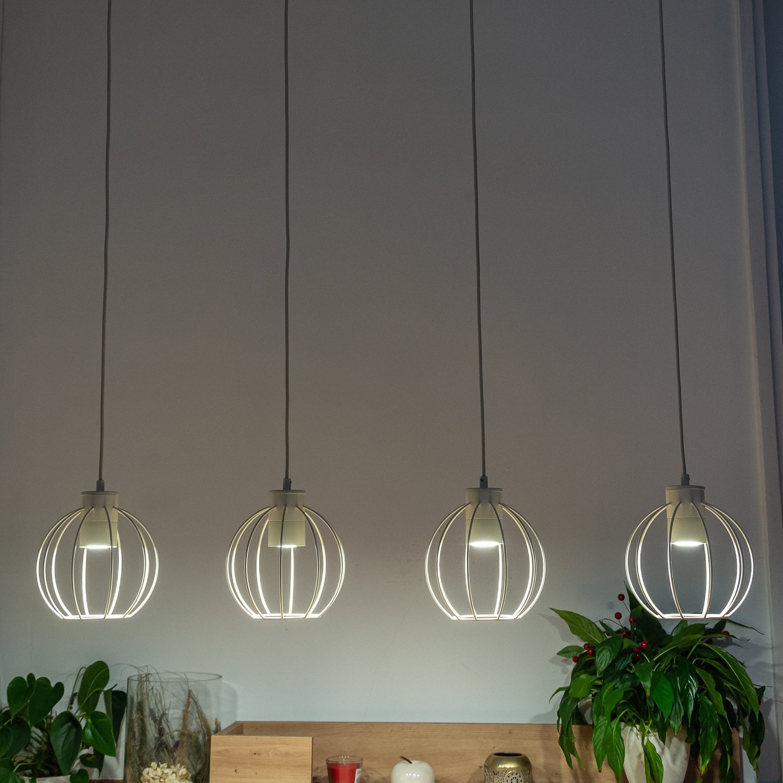 Lampa wisząca STARLIGHT, kremowy biały, 4-punktowa, długość 100 cm, metalowa