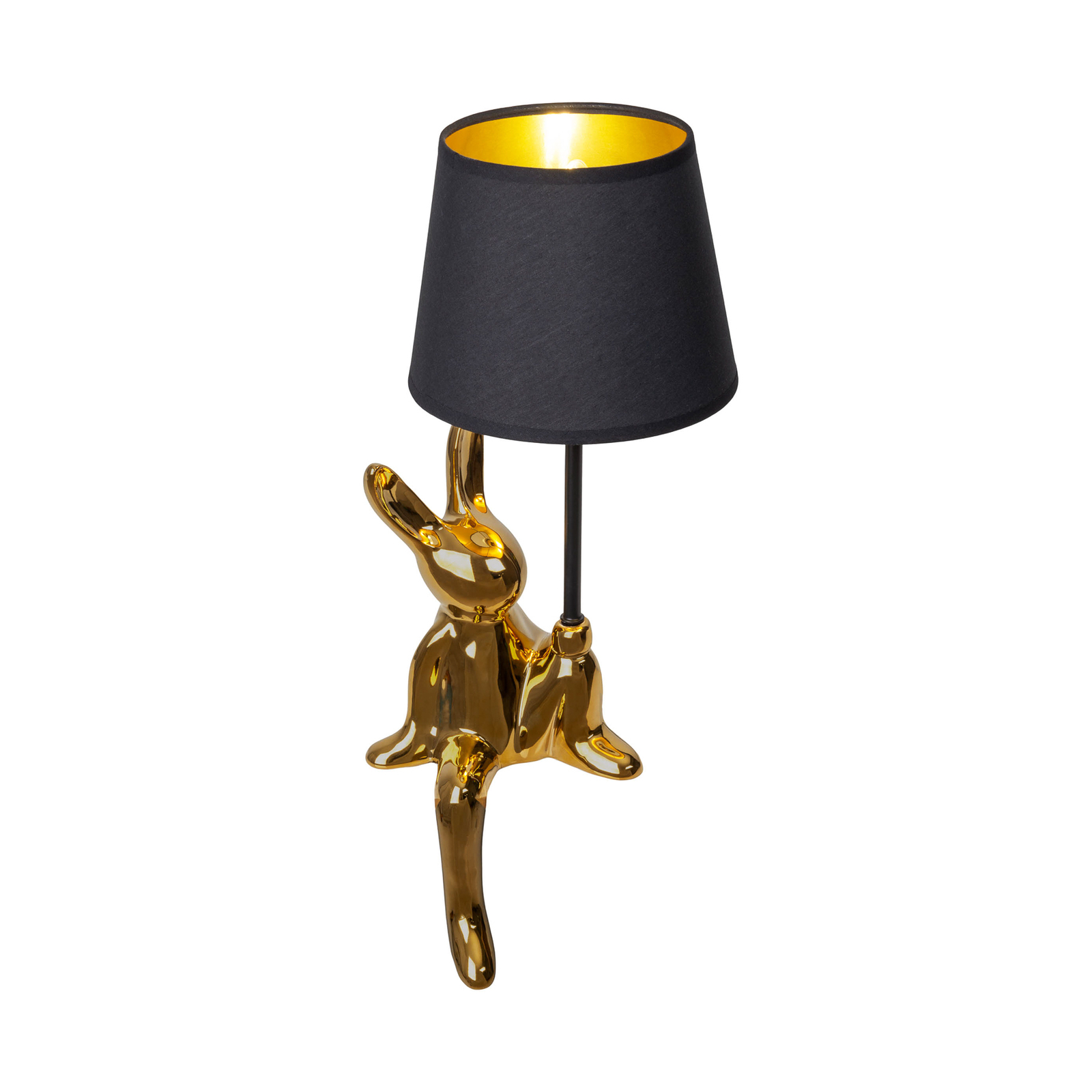 Lampe à poser Helge, or, hauteur 45 cm, céramique/tissu