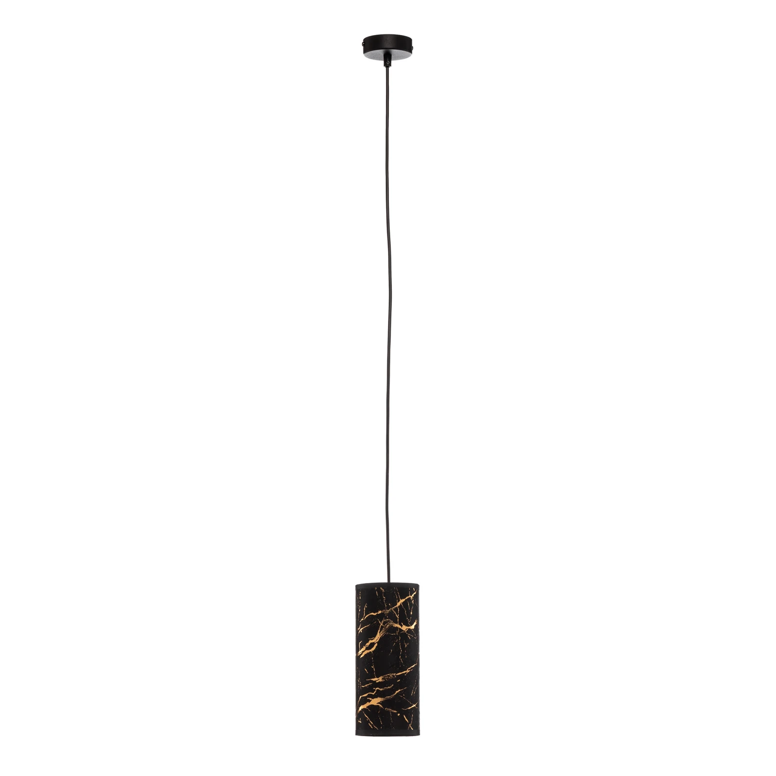 Joni hanging light, textile, 1-bulb, black marbled