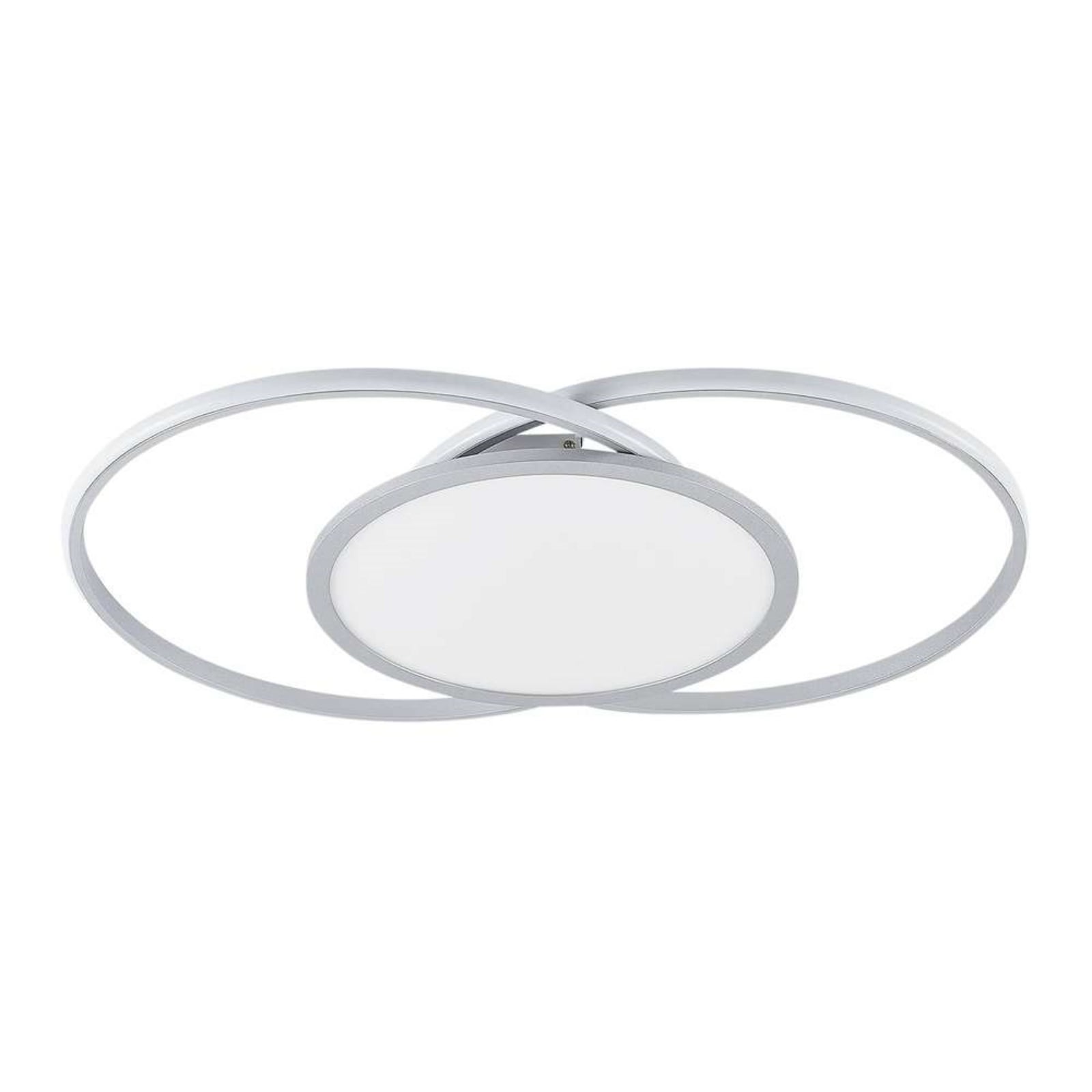 Lucande LED stropní svítidlo Senne, CCT, stříbrná, kov Lucande LED stropní svítidlo Senne, CCT, stříbrná, kov