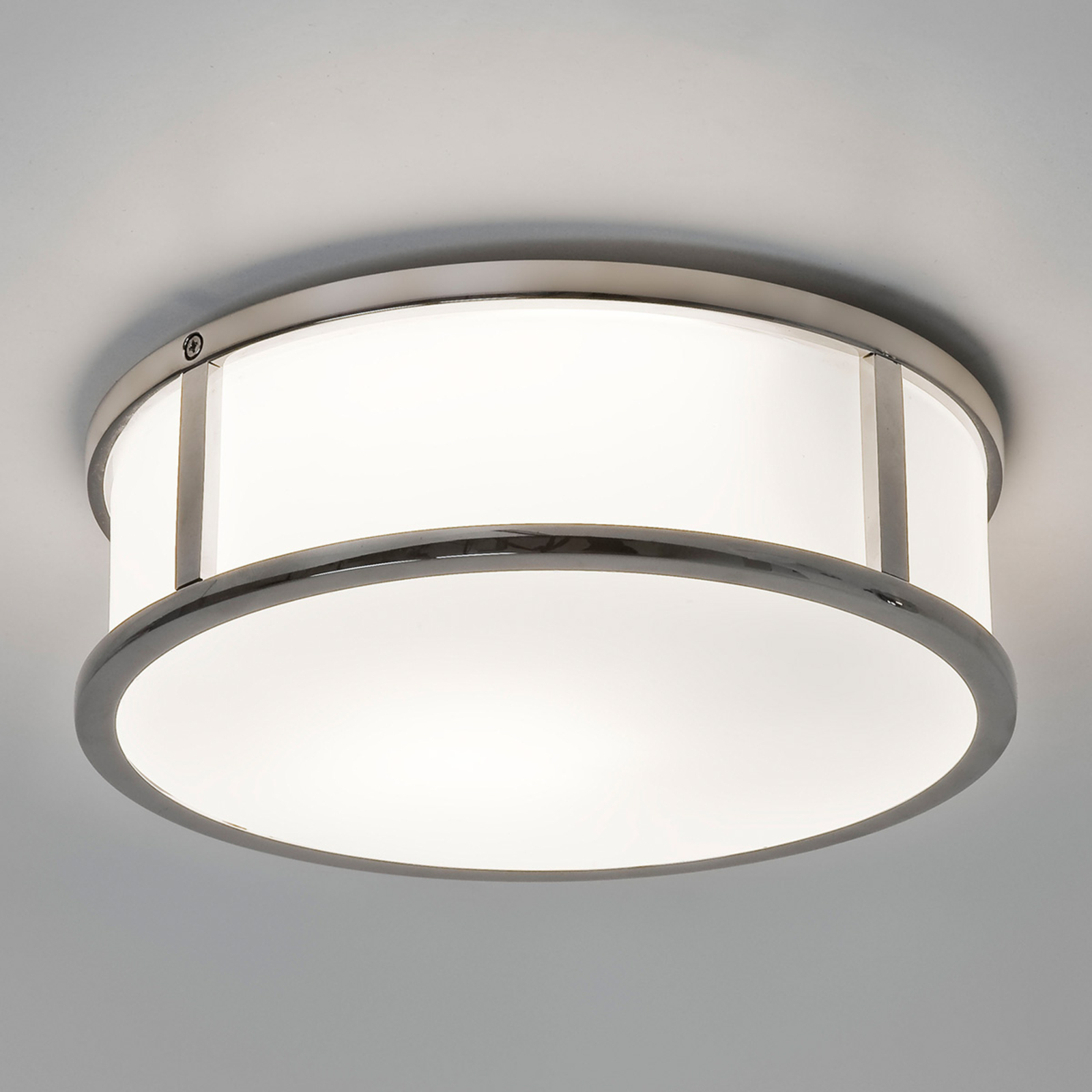 Astro Mashiko Round 230 ceiling light, chrome, for Bathroom, metal, glass, E27, 12 W, energy efficiency: A++, H: 8.2 cm