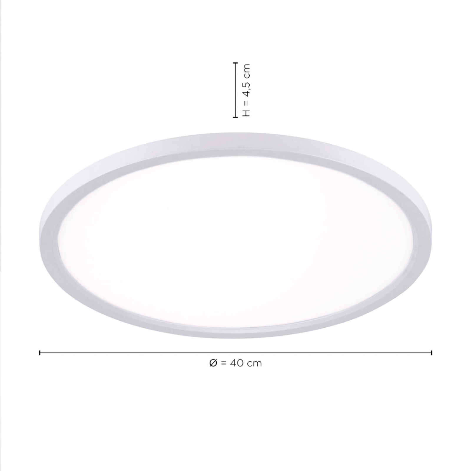 LED-taklampa Flat CCT, Ø 40 cm, vit
