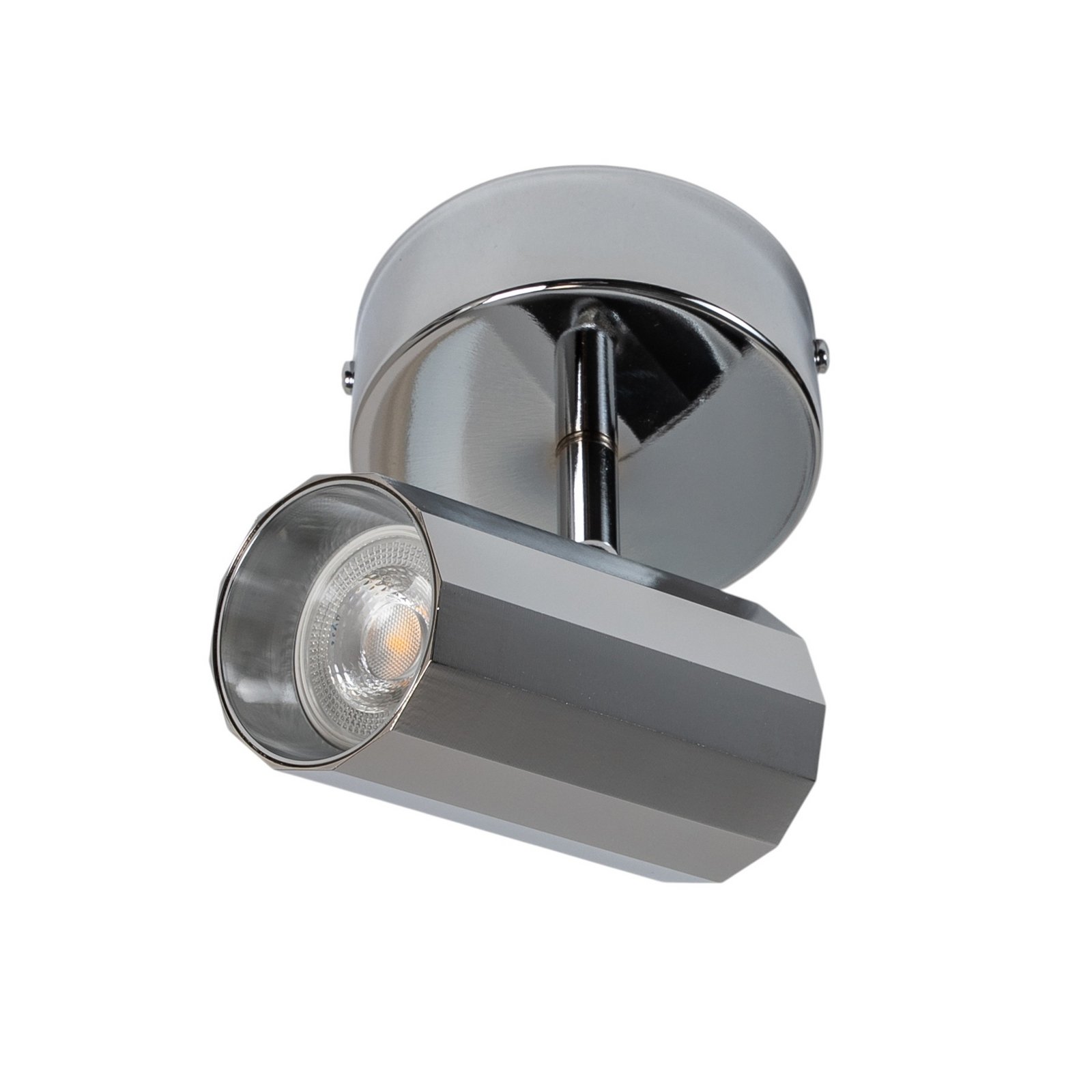 Deckenstrahler Oktano, chromfarben, Länge 13 cm, Metall