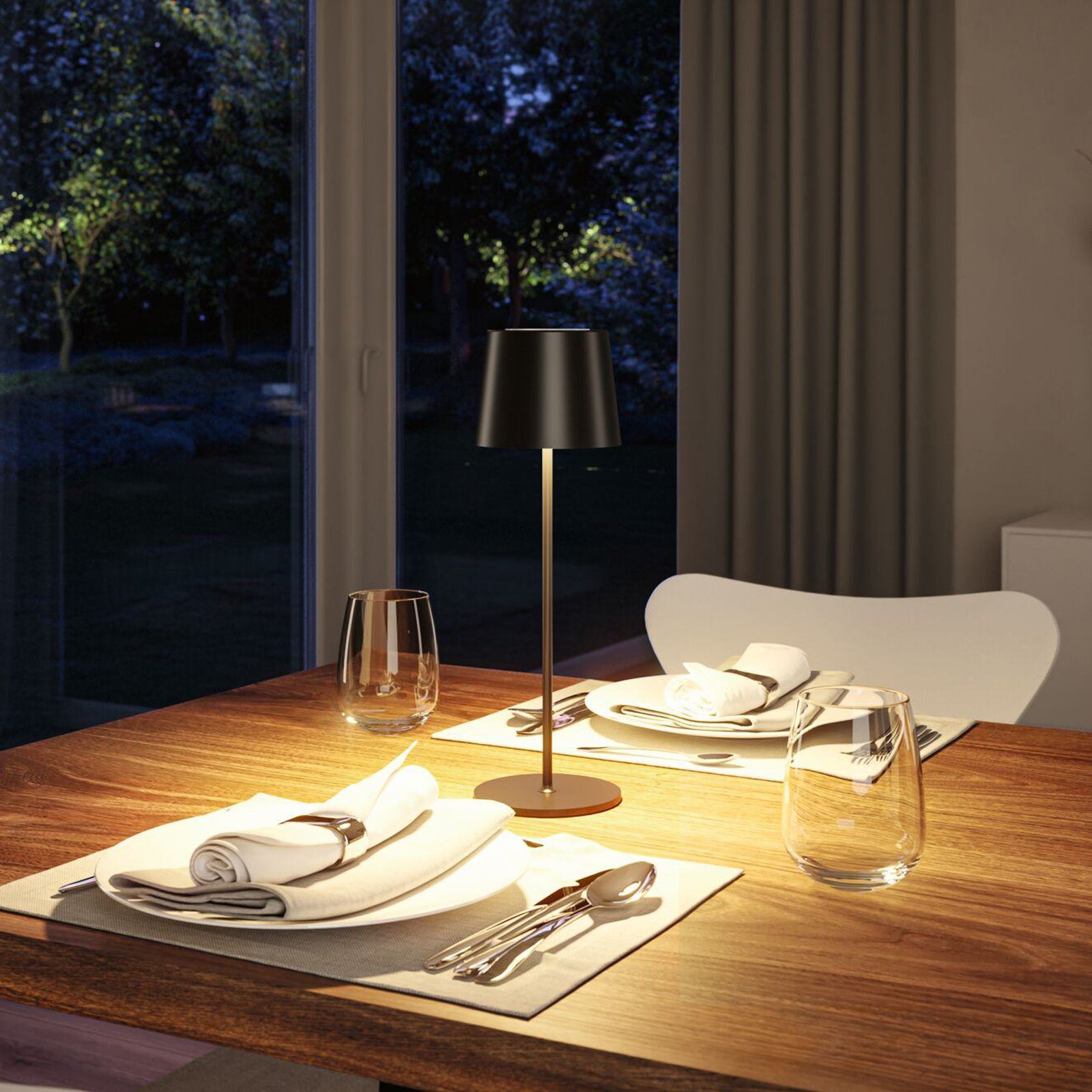 Gilo Portable Lampe de Table IP44 Matt Noir - Paulmann